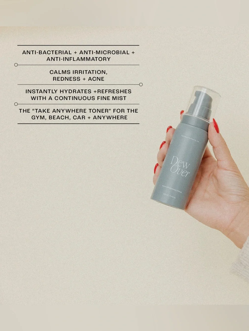 The Daily Essential Co. Dew Over Hypochlorous Acid Toner. 100 ml NIB